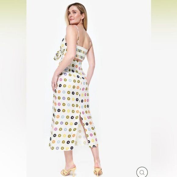 Cala de la Cruz Sabina linen midi Dress Taffy Multi color Medium - Picture 9 of 12